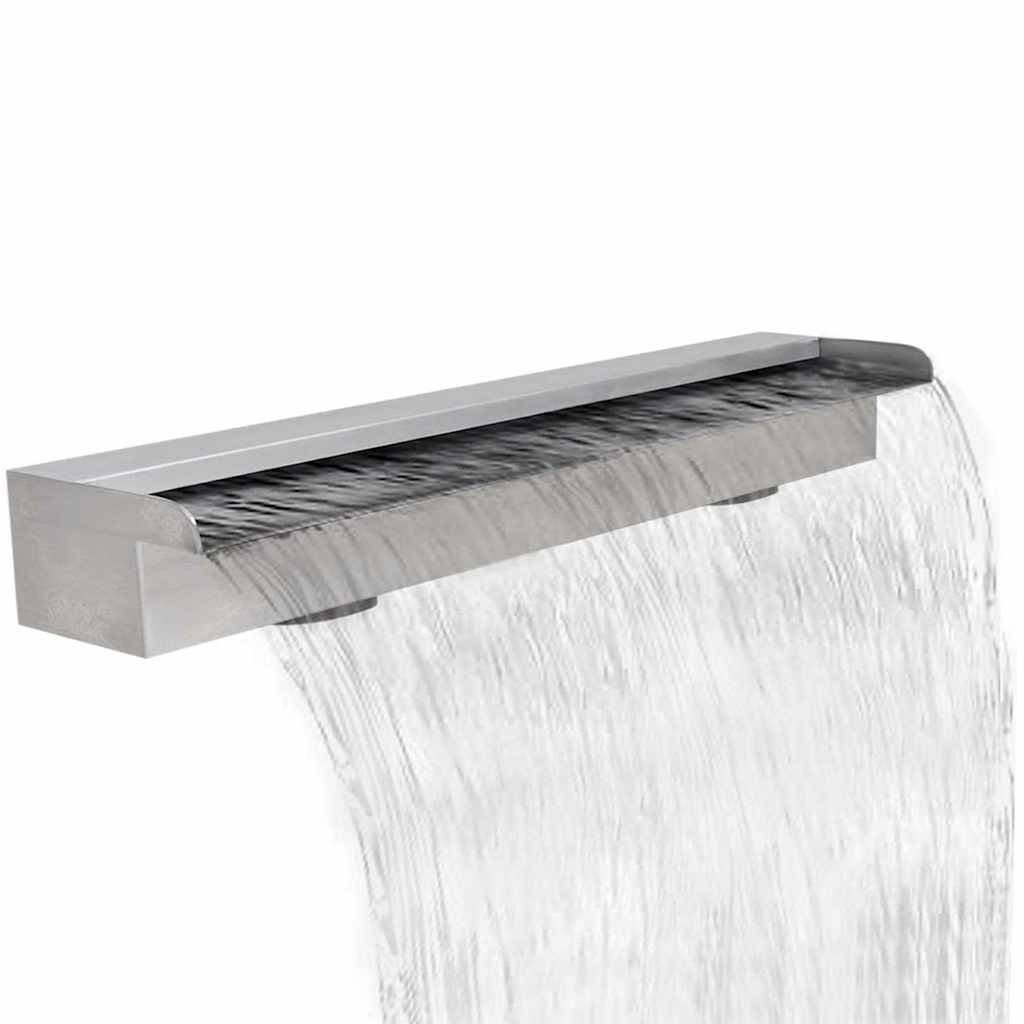 vidaXL Pool-Wasserfall Fontäne Rechteckig Edelstahl 90 cm