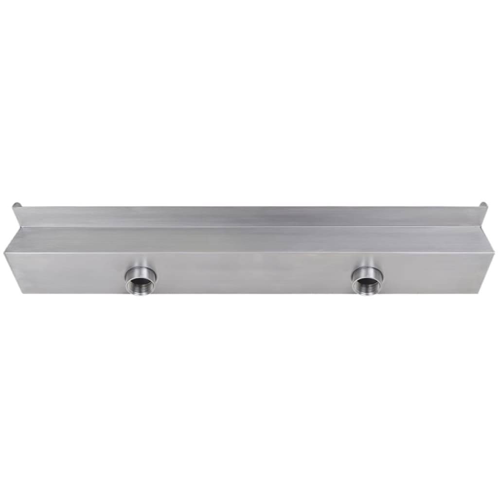 vidaXL Pool-Wasserfall Fontäne Rechteckig Edelstahl 90 cm