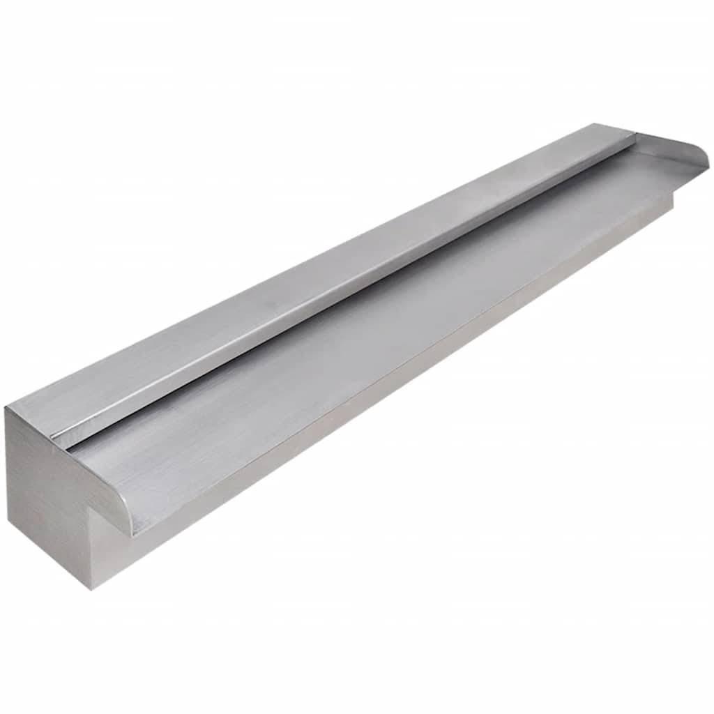 vidaXL Pool-Wasserfall Fontäne Rechteckig Edelstahl 90 cm