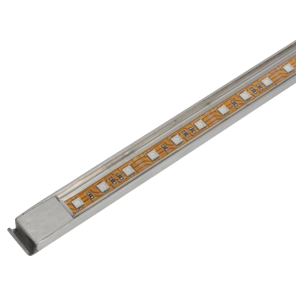 vidaXL Pool-Wasserfall Fontäne mit LEDs Rechteckig Edelstahl 90 cm