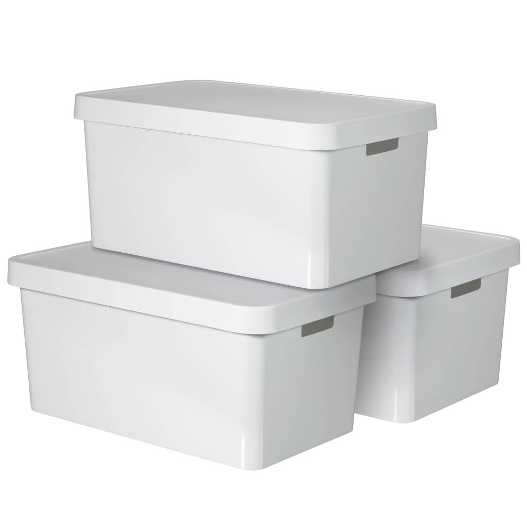 Curver Infinity Aufbewahrungsbox mit Deckel 3 Stk. 45 L Weiß 240683