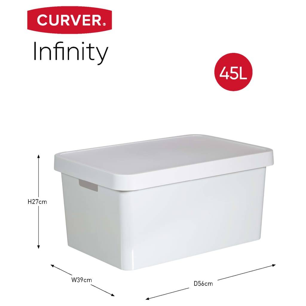 Curver Infinity Aufbewahrungsbox mit Deckel 3 Stk. 45 L Weiß 240683