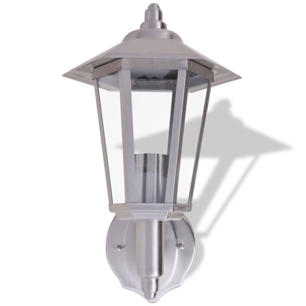 vidaXL Außenwandlampe Laterne Aufrecht Edelstahl