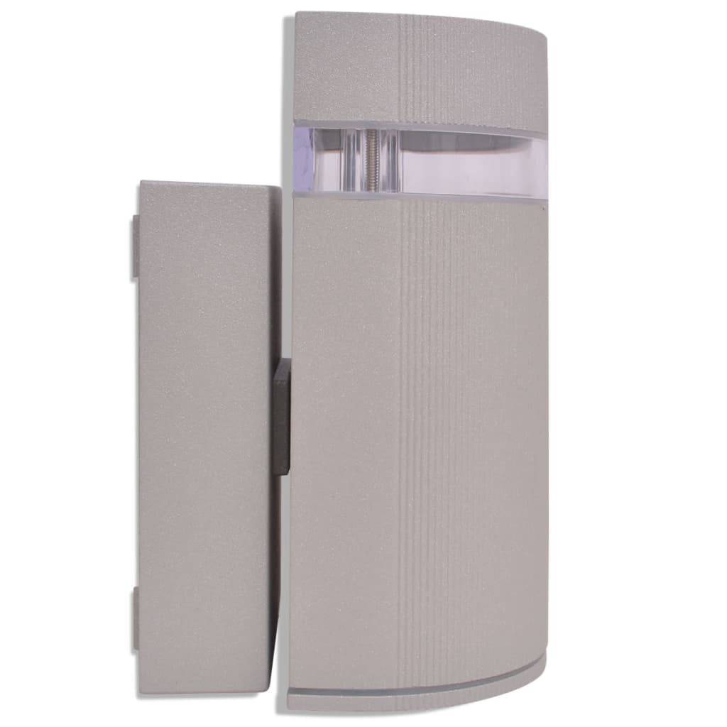 vidaXL Outdoor halbzylindrische Wandleuchte grau Aluminium