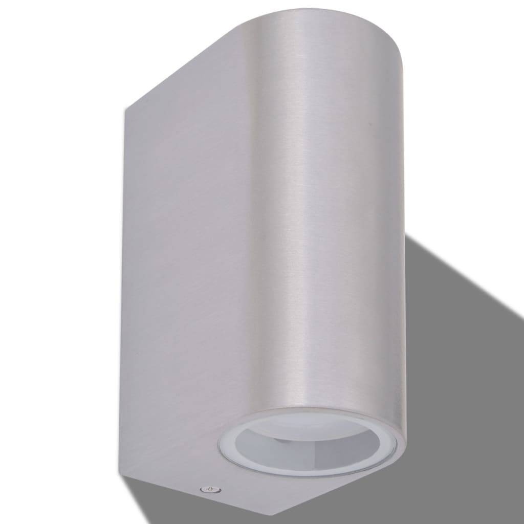 vidaXL LED Außenwandleuchten 2 Stk. Rund Auf-/Abwärts