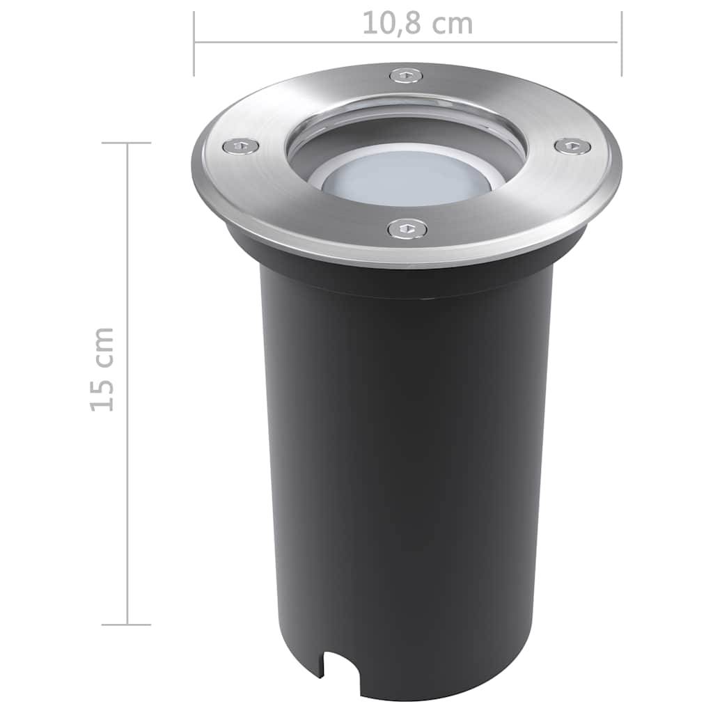 vidaXL LED-Bodeneinbaustrahler 3 Stk. Outdoor Rund