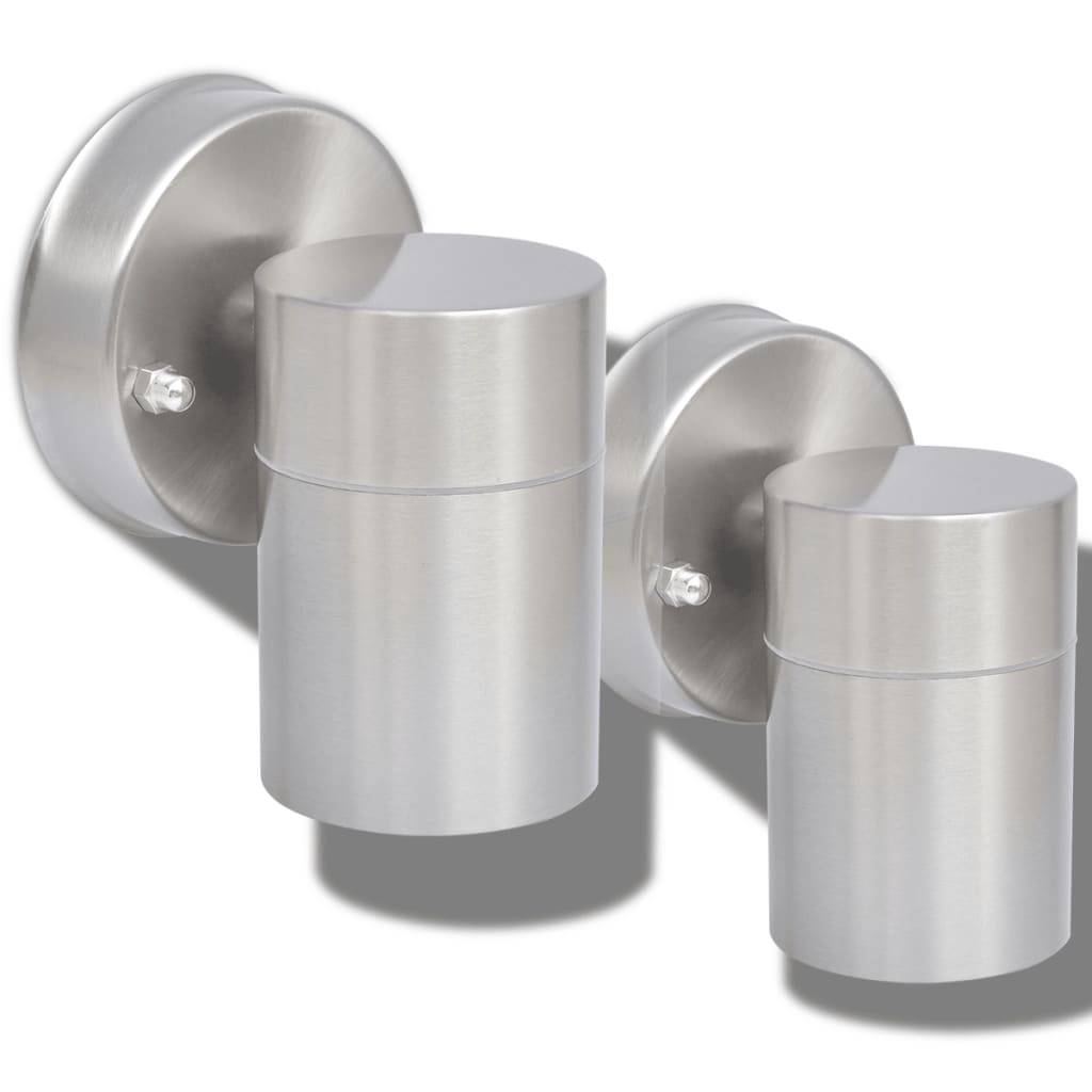 vidaXL Outdoor LED-Wandleuchten 2 Stk. Edelstahl Abwärtsstrahlend
