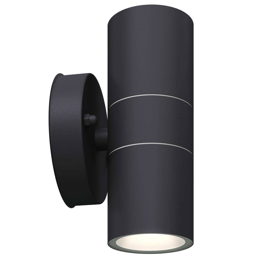 vidaXL LED Außenwandleuchten 2 Stk. Edelstahl Auf-/Abwärts