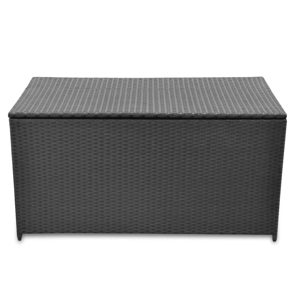 vidaXL Garten-Auflagenbox Schwarz 120x50x60 cm Poly Rattan