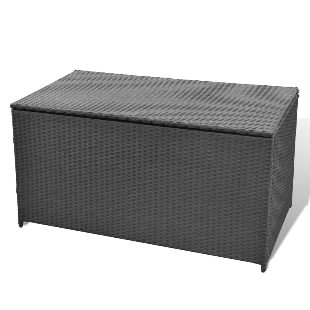 vidaXL Garten-Auflagenbox Schwarz 120x50x60 cm Poly Rattan