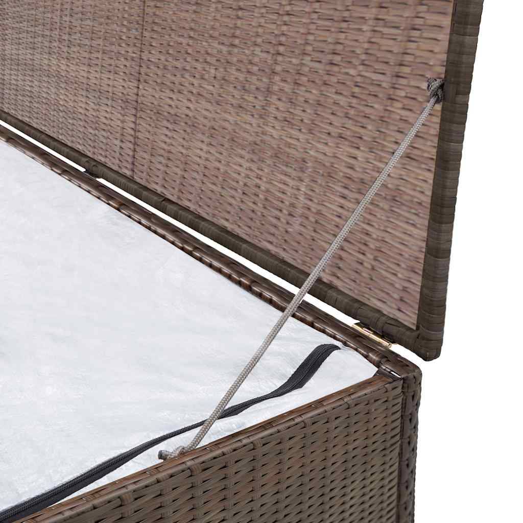 vidaXL Garten-Auflagenbox Braun 120x50x60 cm Poly Rattan