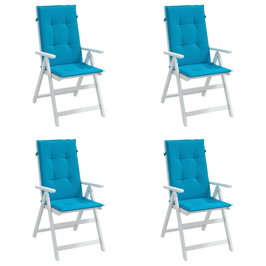 vidaXL Gartenstuhlauflagen für Hochlehner 4 Stk. Blau 120x50x3cm Stoff