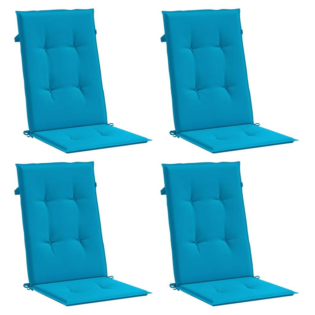 vidaXL Gartenstuhlauflagen für Hochlehner 4 Stk. Blau 120x50x3cm Stoff