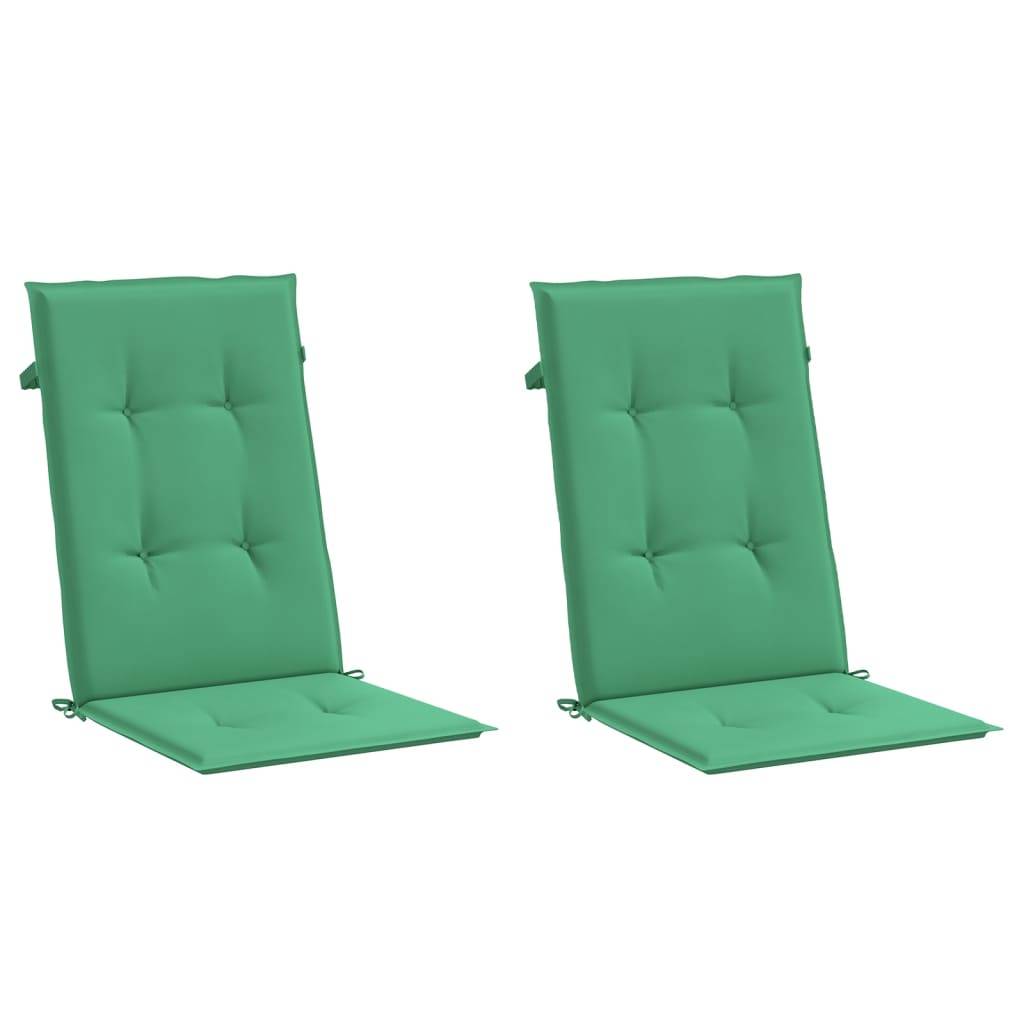 vidaXL Gartenstuhlauflagen für Hochlehner 2 Stk. Grün 120x50x3cm Stoff