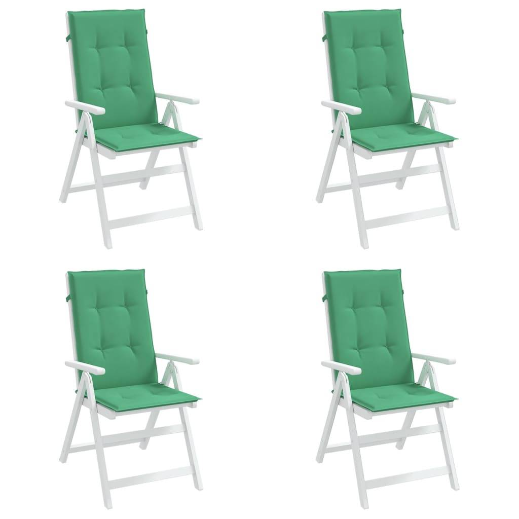 vidaXL Gartenstuhlauflagen für Hochlehner 4 Stk. Grün 120x50x3cm Stoff