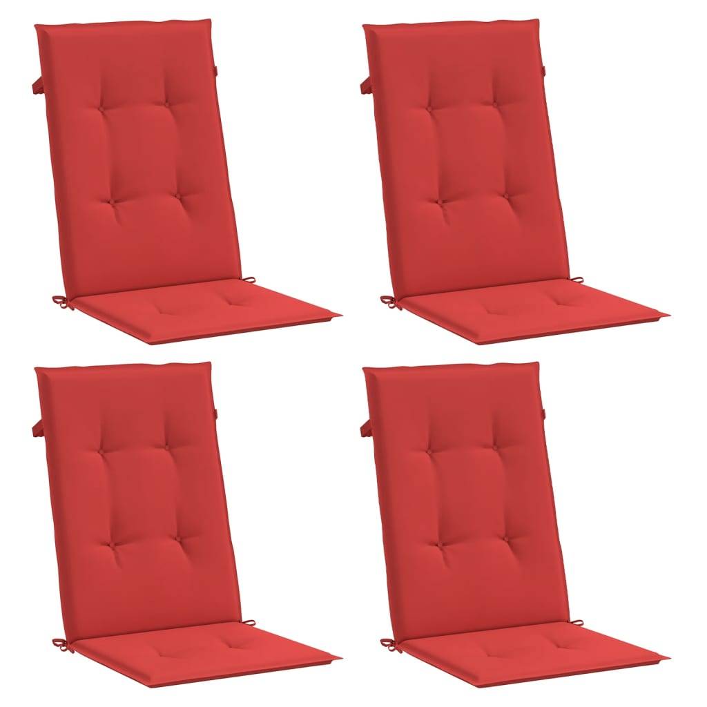 vidaXL Gartenstuhlauflagen für Hochlehner 4 Stk. Rot 120x50x3 cm Stoff