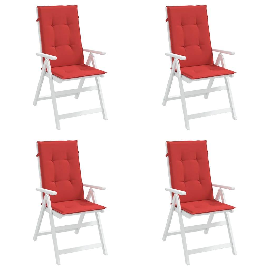 vidaXL Gartenstuhlauflagen für Hochlehner 4 Stk. Rot 120x50x3 cm Stoff