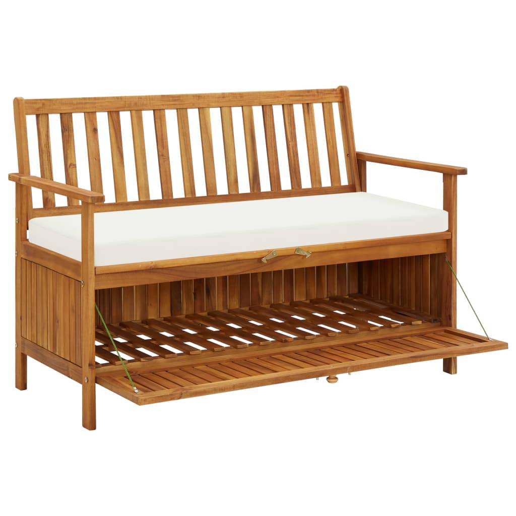 vidaXL Garten Aufbewahrungsbank Akazienholz Massiv 120 x 63 x 84 cm