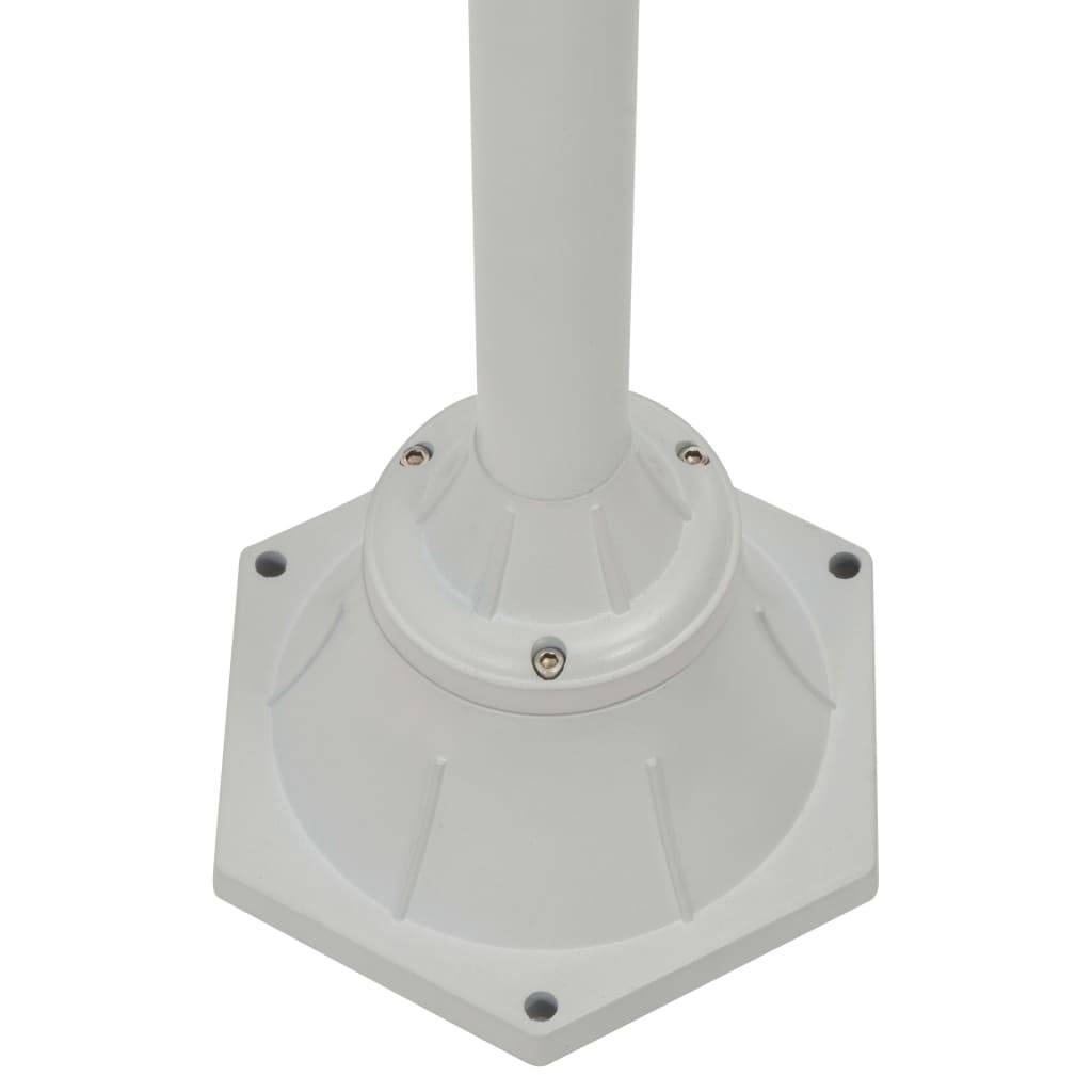 vidaXL Garten-Pollerleuchte E27 220 cm Aluminium 2-Laterne Weiß