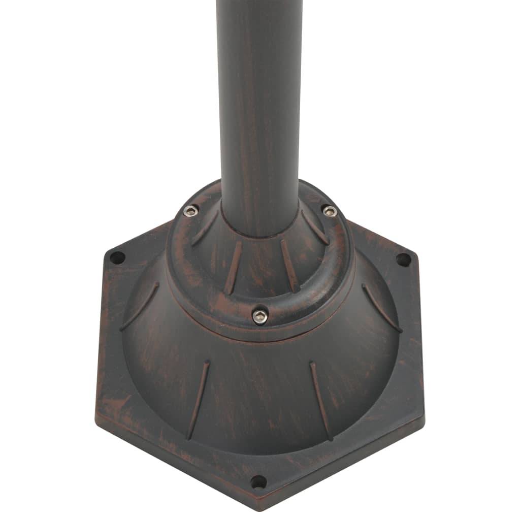vidaXL Garten-Pollerleuchte E27 220 cm Aluminium 2-Laterne Bronze