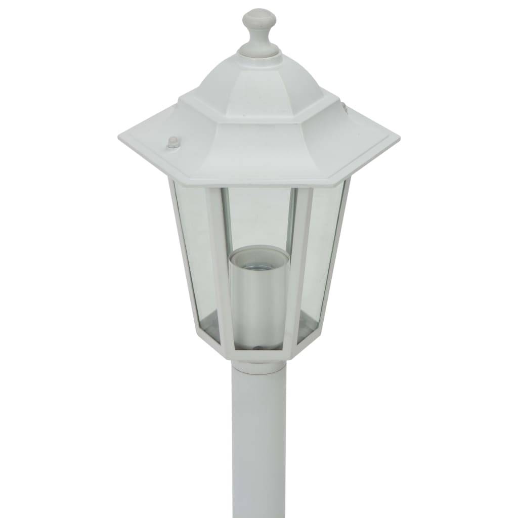 vidaXL Garten-Pollerleuchte 6 Stk. E27 110 cm Aluminium Weiß