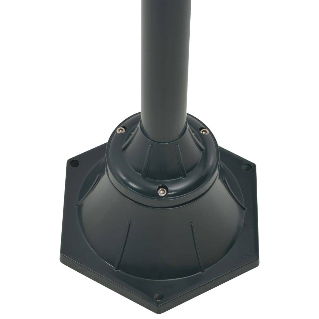 vidaXL Garten-Pollerleuchte E27 220 cm Aluminium 2-Laterne Dunkelgrün