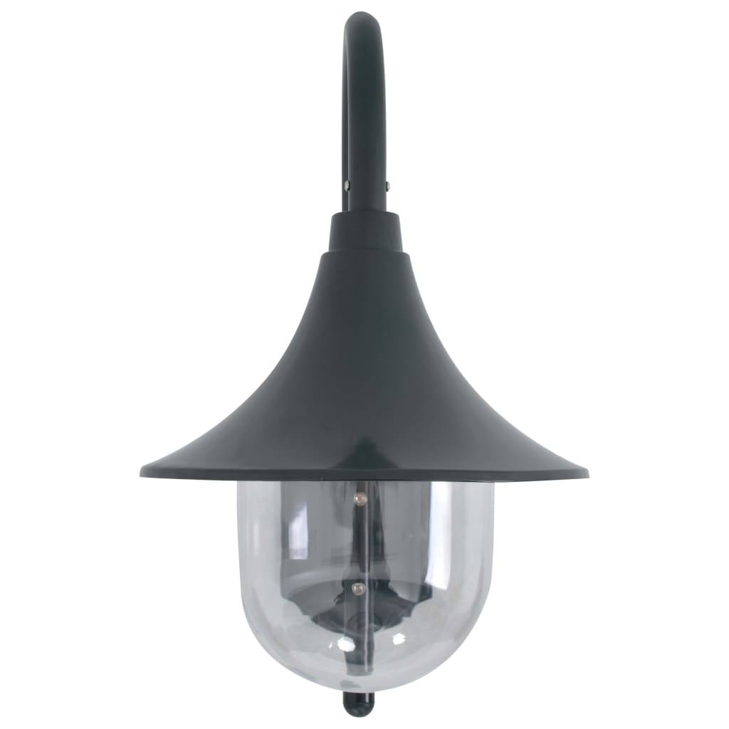 vidaXL Garten-Wandleuchte E27 42 cm Aluminium Dunkelgrün