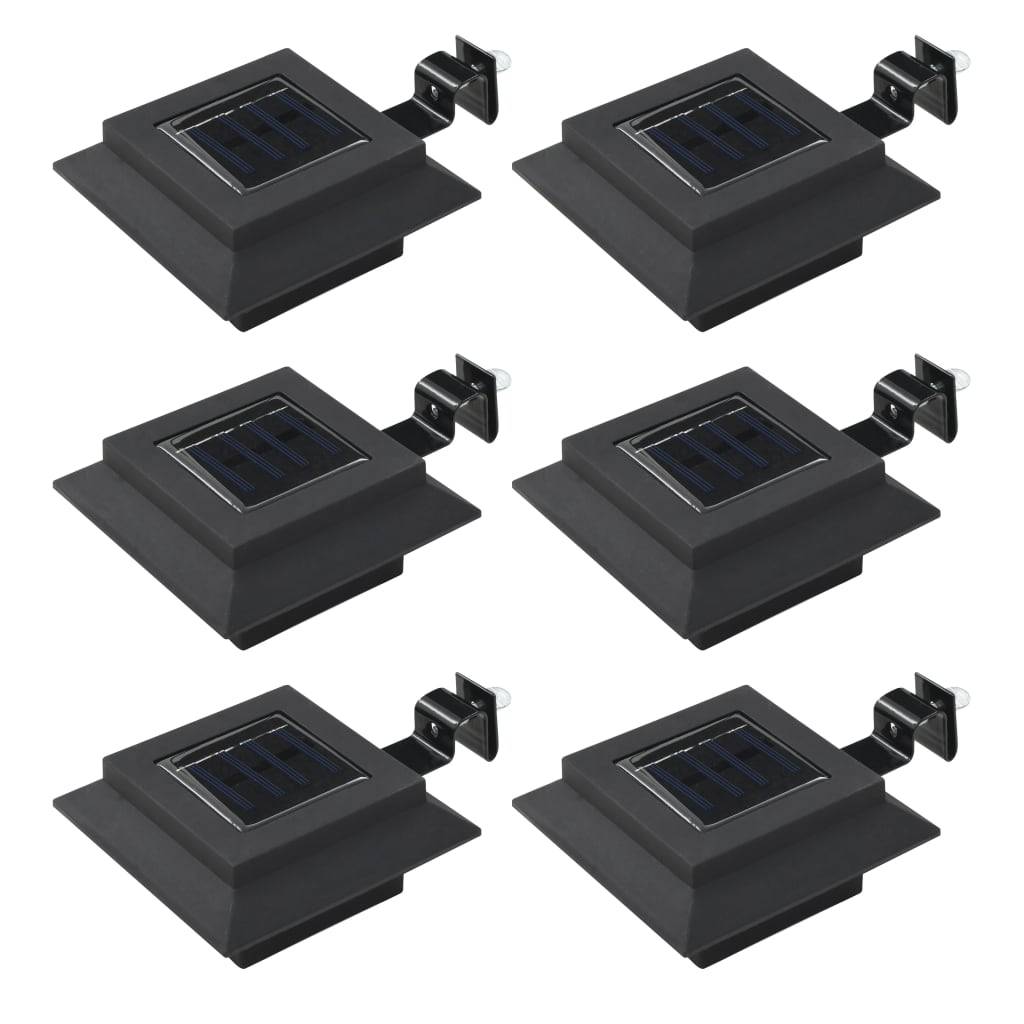 vidaXL Outdoor Solarleuchten 6 Stück LED Quadratisch 12 cm Schwarz