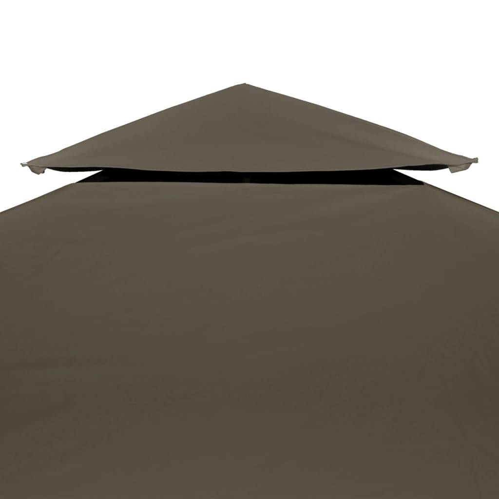 vidaXL Pavillon-Dachplane mit Kaminabzug 310 g/m² 3x3 m Taupe