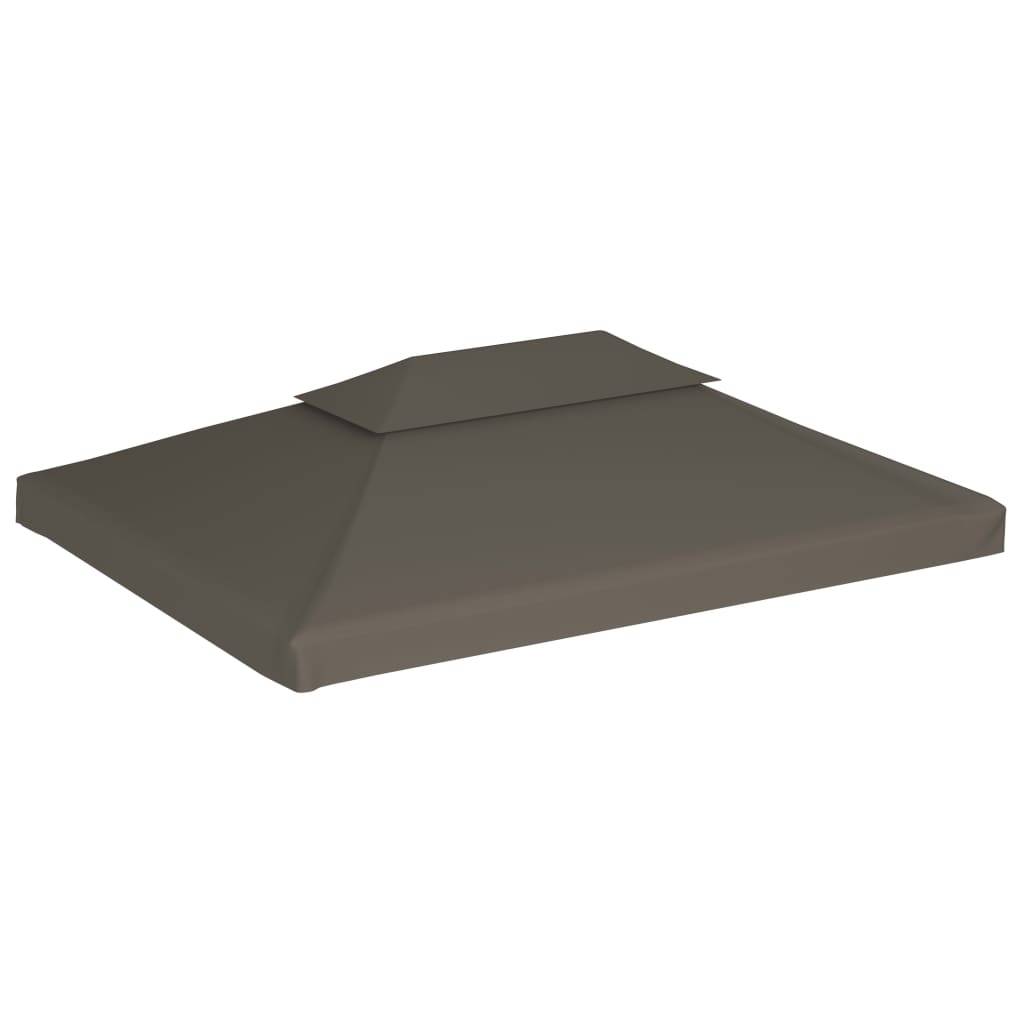 vidaXL Pavillon-Dachplane mit Kaminabzug 310 g/m² 4x3 m Taupe