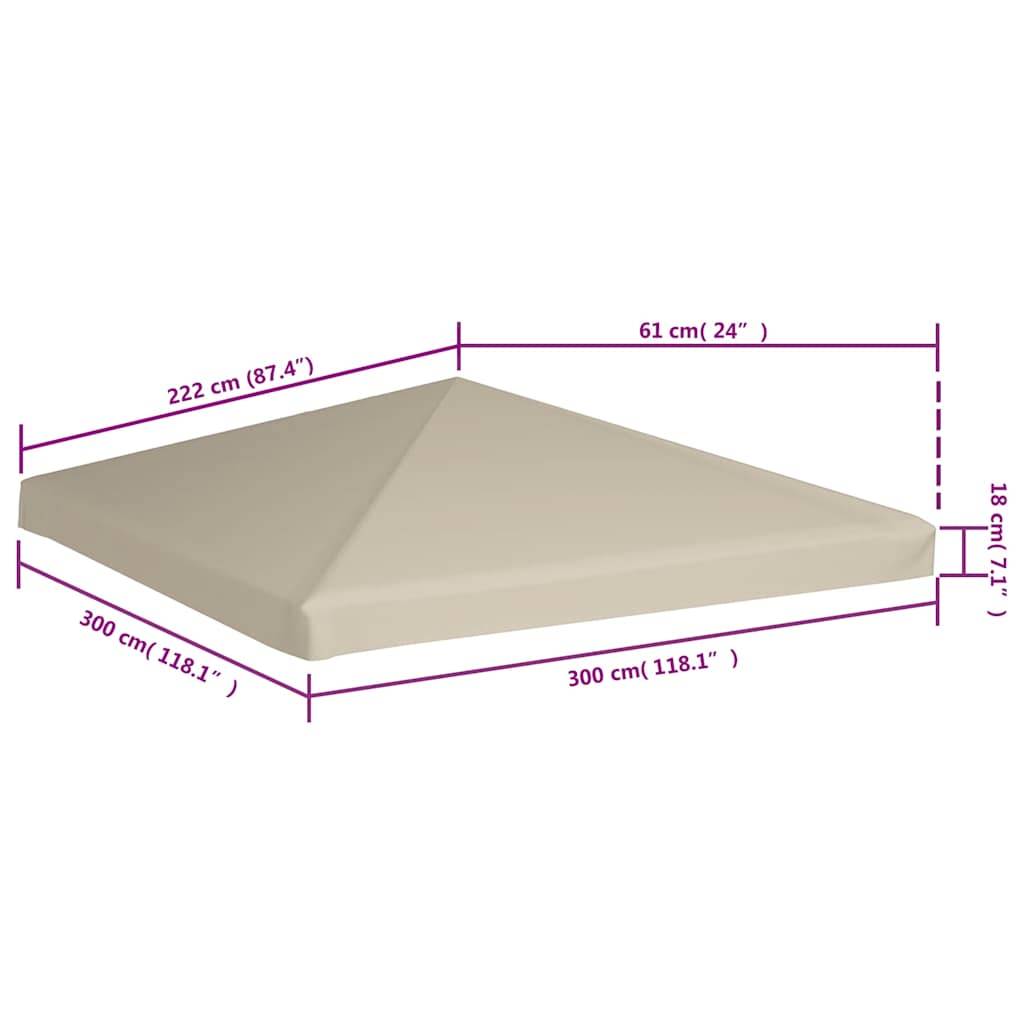 vidaXL Pavillondach 310 g/m² 3×3 m Beige