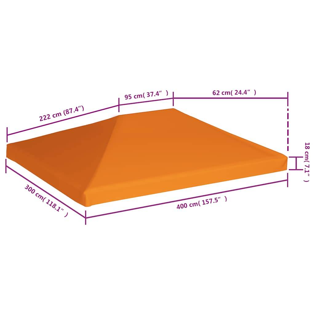 vidaXL Pavillondach 310 g/m² 4x3 m Orange