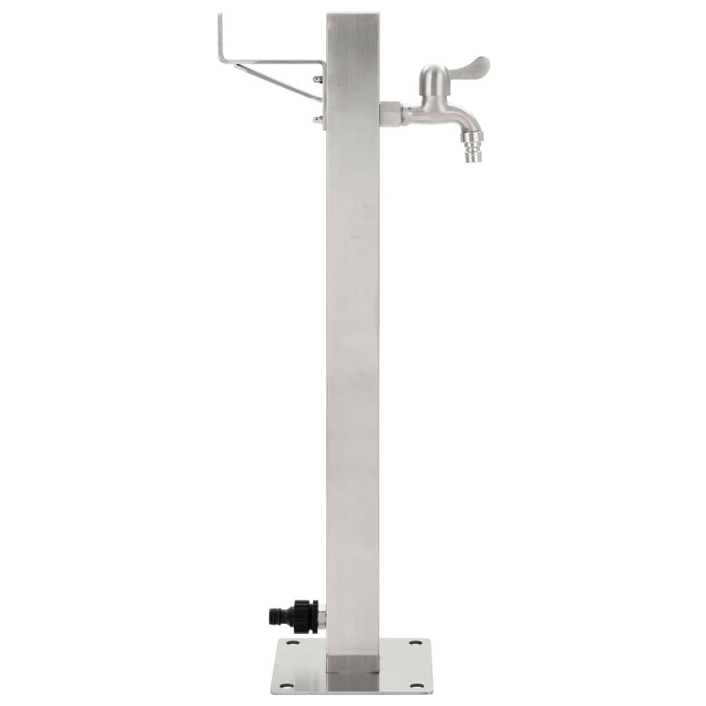 vidaXL Garten-Wassersäule Edelstahl Quadratisch 65 cm