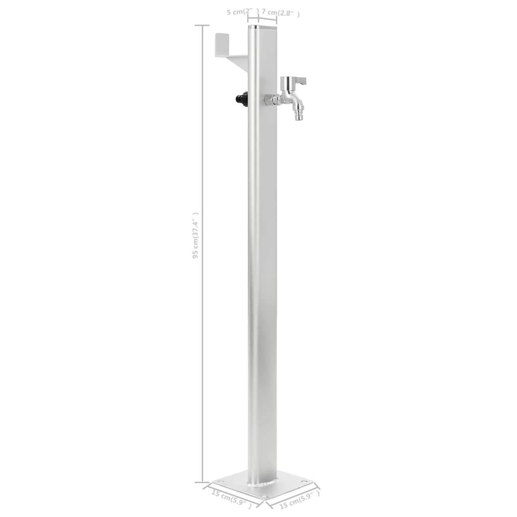 vidaXL Garten-Wassersäule Aluminium 95 cm