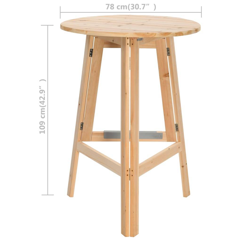 vidaXL Klappbarer Bartisch 78 cm Tannenholz