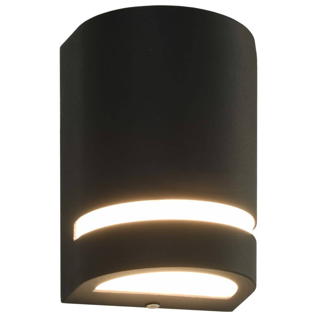 vidaXL Außenwandleuchten 2 Stk. 35 W Schwarz Halbrund