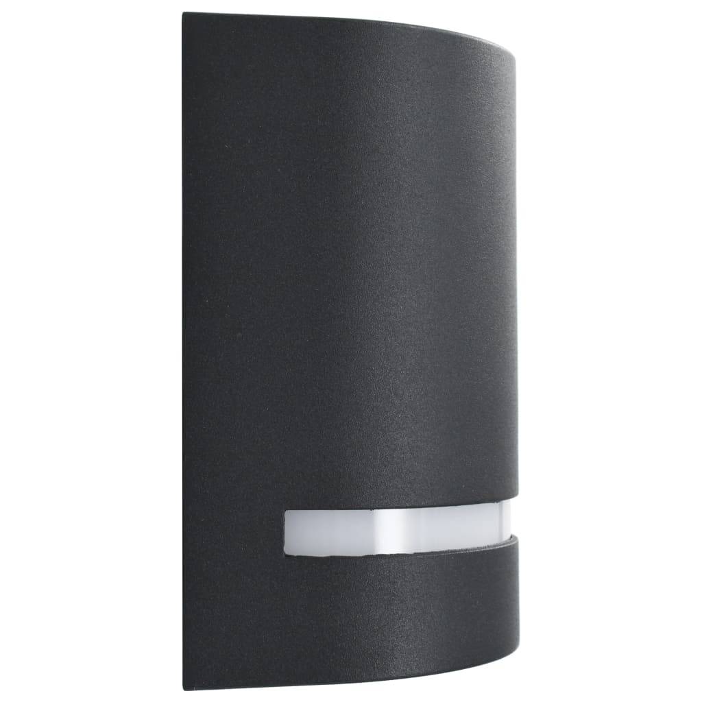 vidaXL Außenwandleuchten 2 Stk. 35 W Schwarz Halbrund