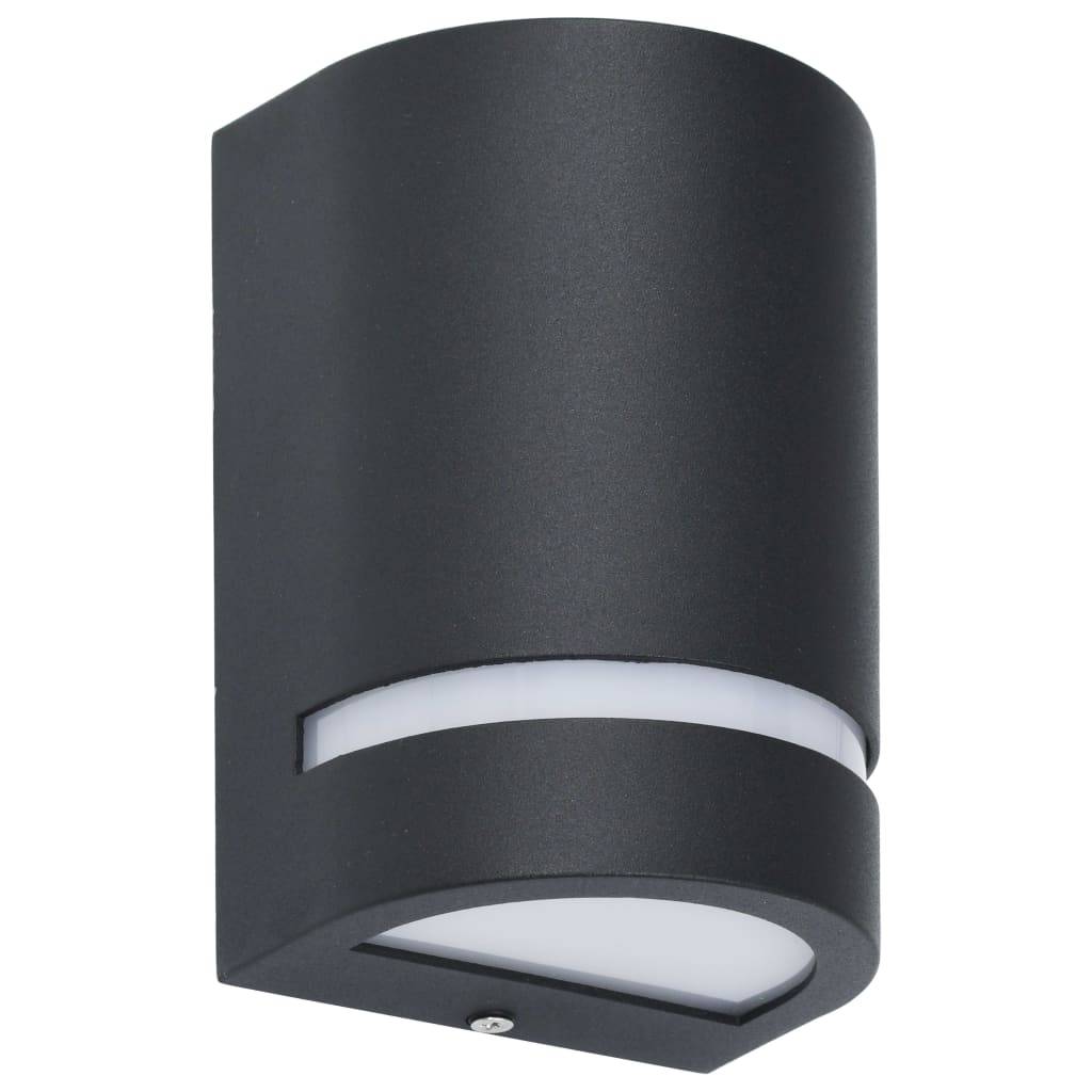 vidaXL Außenwandleuchten 2 Stk. 35 W Schwarz Halbrund