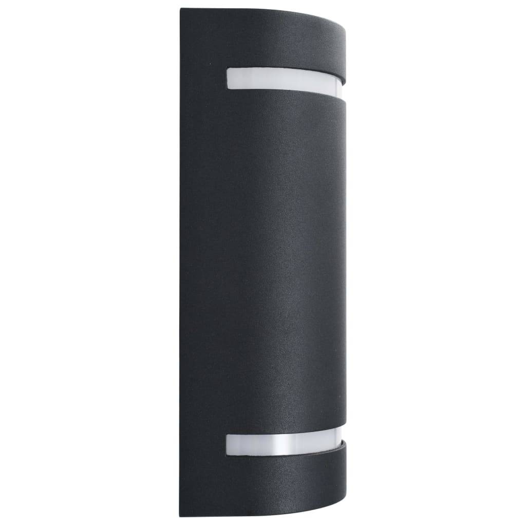 vidaXL Außenwandleuchten 2 Stk. 35 W Schwarz Halbrund