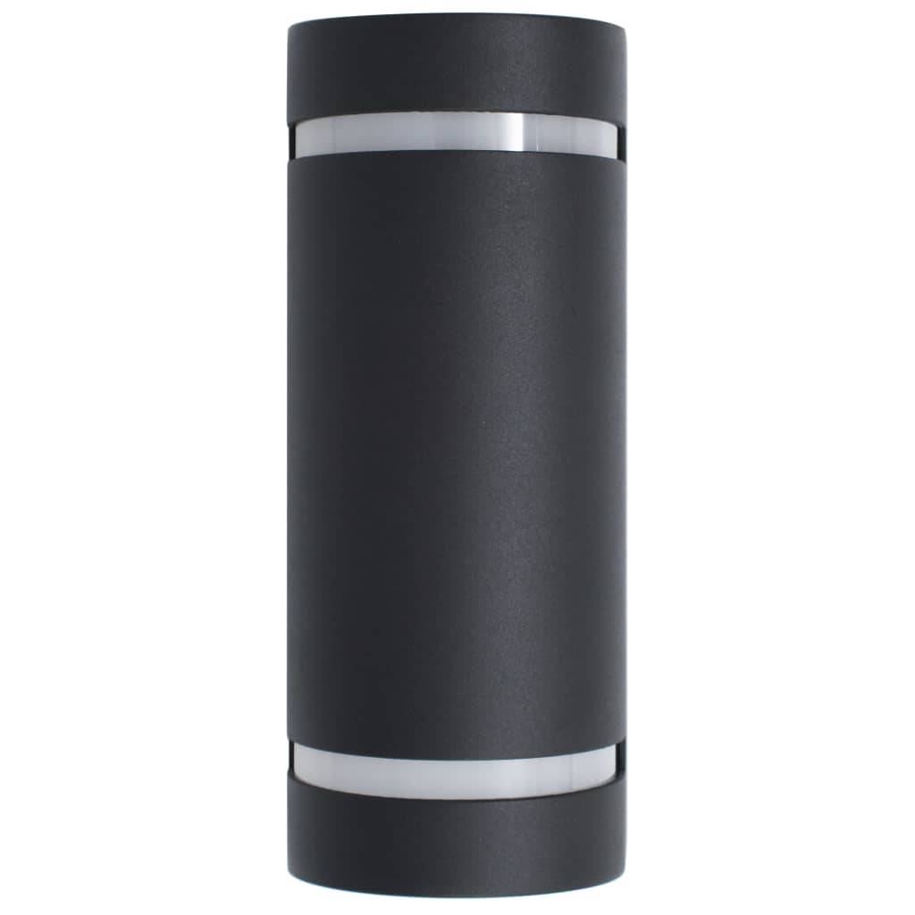 vidaXL Außenwandleuchten 2 Stk. 35 W Schwarz Halbrund
