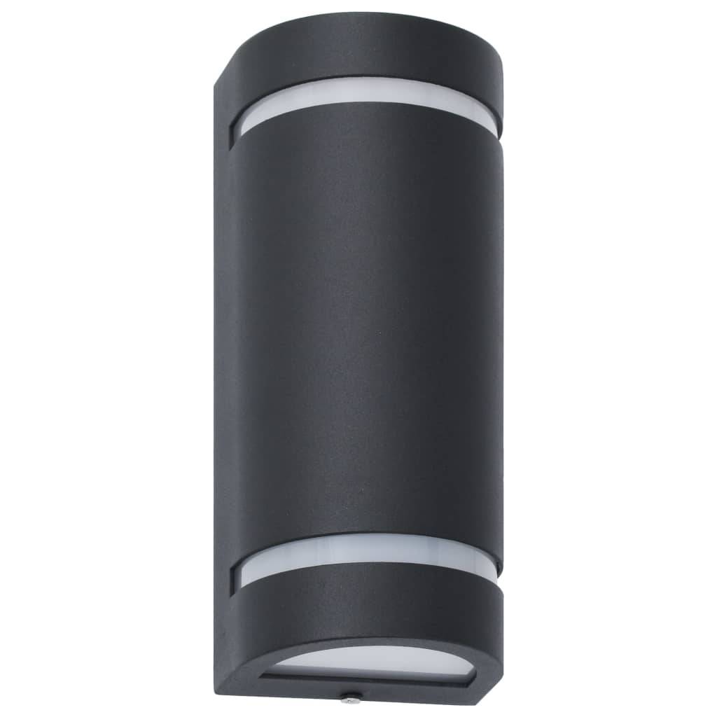 vidaXL Außenwandleuchten 2 Stk. 35 W Schwarz Halbrund