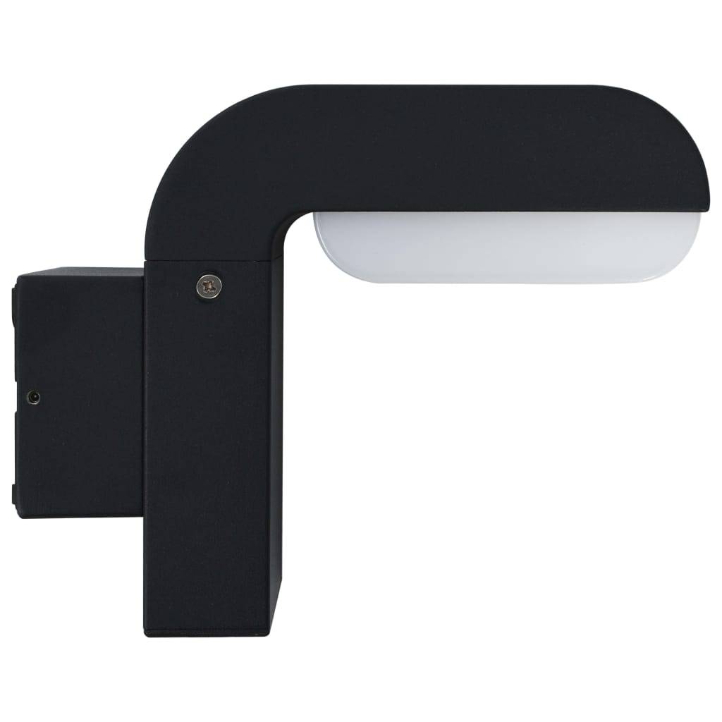 vidaXL Außenwandleuchte LED 9 W Schwarz Oval