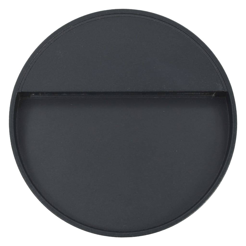 vidaXL Außenwandleuchten 2 Stk. LED 3W Schwarz Rund