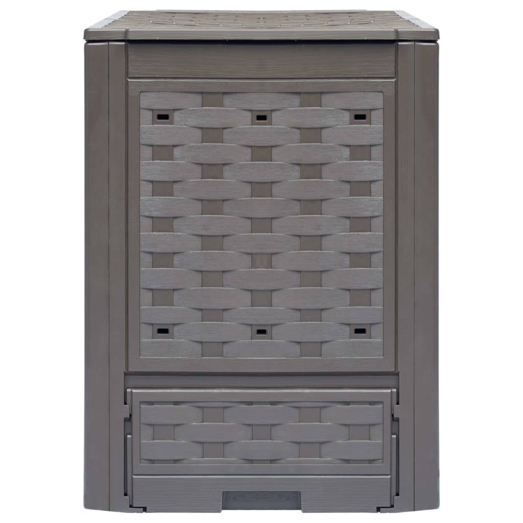 vidaXL Gartenkomposter Braun 60x60x83 cm 300 L Kunststoff Rattan