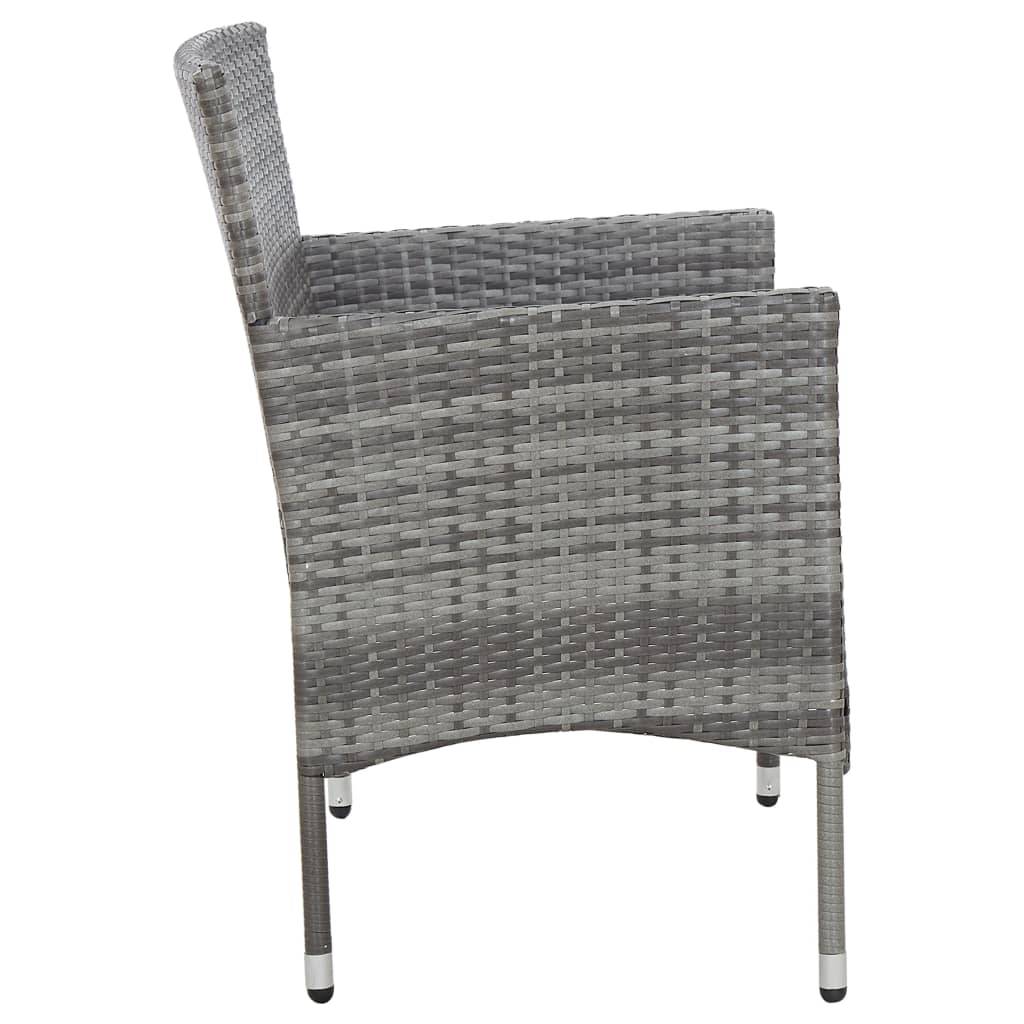 vidaXL 4-tlg. Garten-Lounge-Set mit Auflagen Poly Rattan Grau