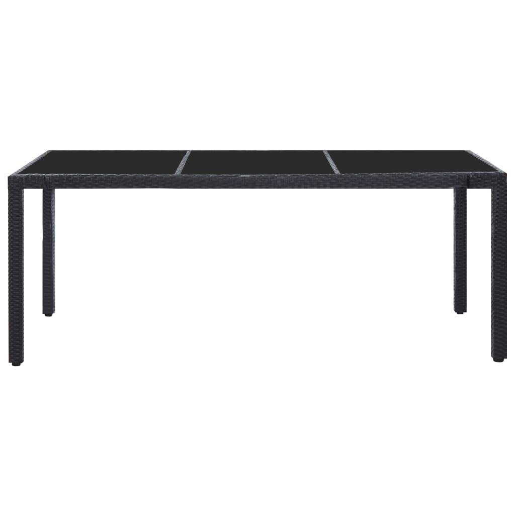 vidaXL 9-tlg. Garten-Essgruppe Poly Rattan Schwarz
