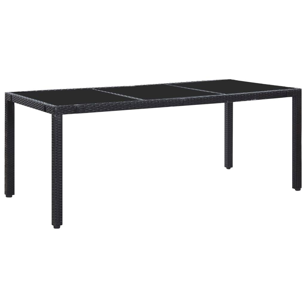 vidaXL 9-tlg. Garten-Essgruppe Poly Rattan Schwarz