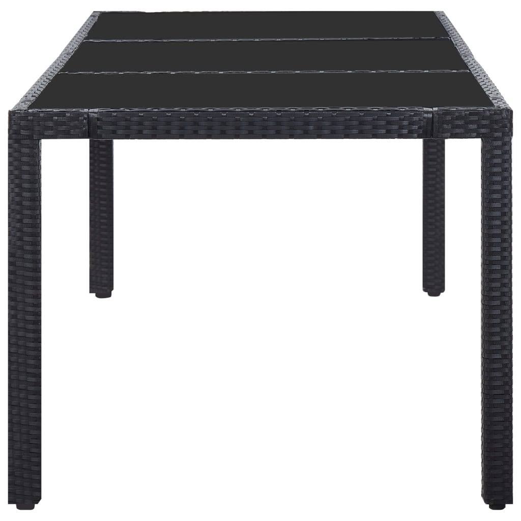 vidaXL 9-tlg. Garten-Essgruppe Poly Rattan Schwarz