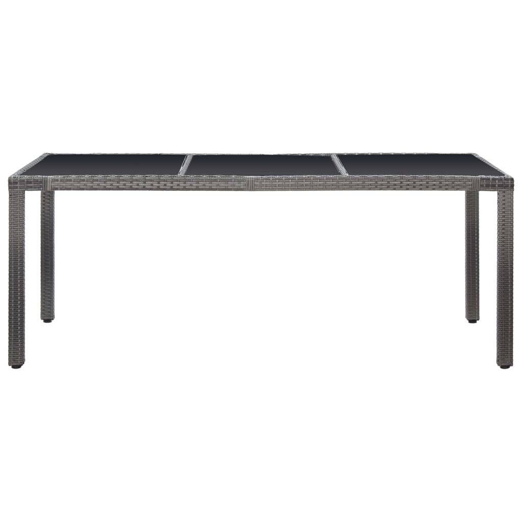vidaXL 9-tlg. Garten-Essgruppe Poly Rattan Grau