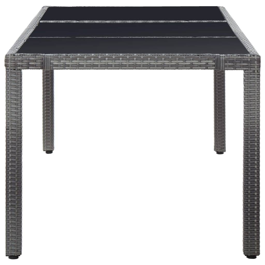 vidaXL 9-tlg. Garten-Essgruppe Poly Rattan Grau